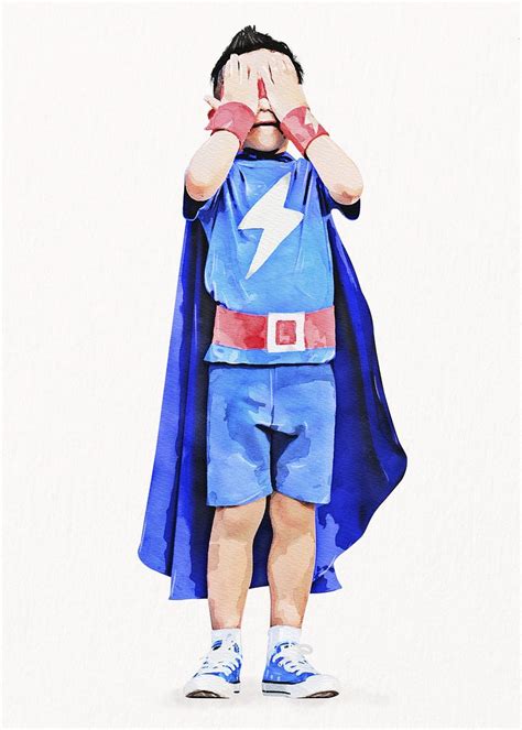 Superhero boy clipart, watercolor, children's | PSD Illustration - rawpixel