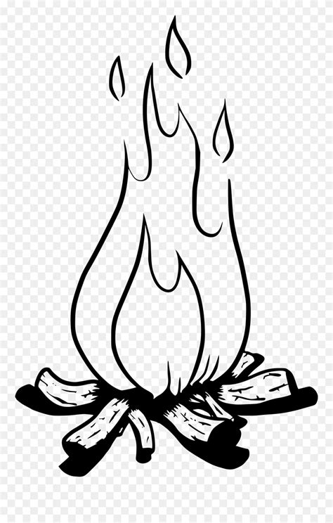 Download Black And White Drawing Of Camp Fire Clipart (#5201528) - PinClipart