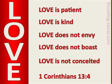 1 Corinthians 13:4 Love is Patient (red)