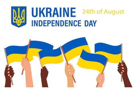 Premium Vector | Ukraine Independence Day Multiracial hands with ...