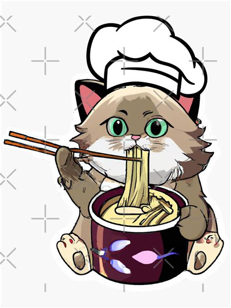 "Cat Eating Spaghetti Meme" Sticker for Sale by krisworld | Redbubble