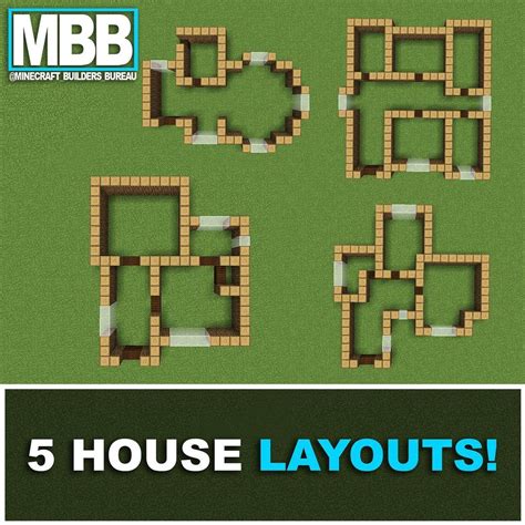 Minecraft Builders Bureau on Instagram: “Here’s 5 house layouts for you all, which one would you ...