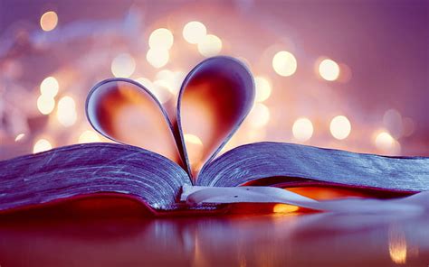 HD wallpaper: Book, bookmark, love heart, blurred background ...