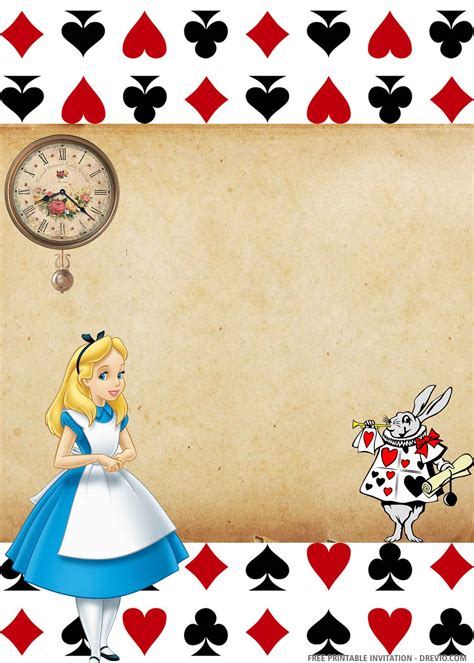 Alice In Wonderland Invitation Template Free