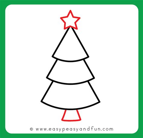 Christmas Tree Drawing Easy Cute - Foto Kolekcija