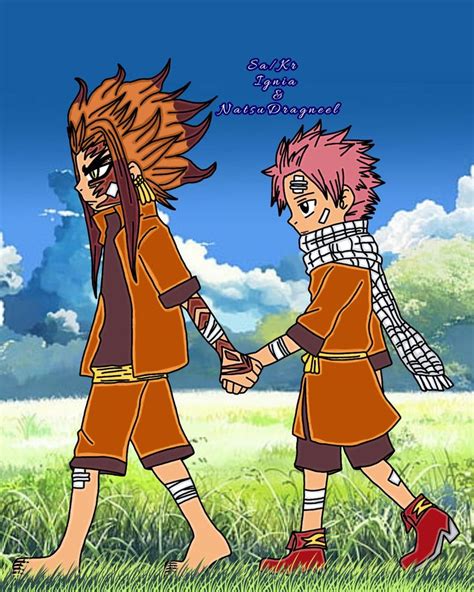 two anime characters holding hands in the grass