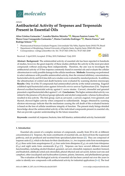 (PDF) Antibacterial Activity of Terpenes and Terpenoids Present in ...