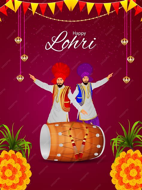 Premium Vector | Happy lohri background flyer