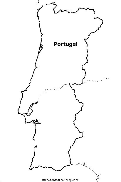 Outline Map Portugal - EnchantedLearning.com