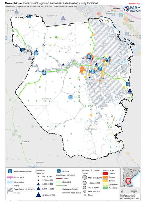 Mozambique: Buzi District - ground and aerial assessment survey locations - Datasets - MapAction