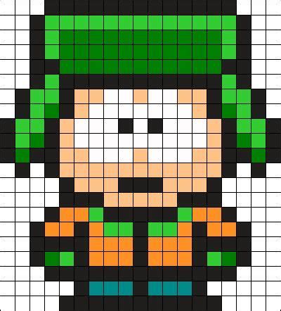 Kyle South Park Perler Bead Pattern / Bead Sprite | Perler ... | Patrones de perler, Patrones de ...