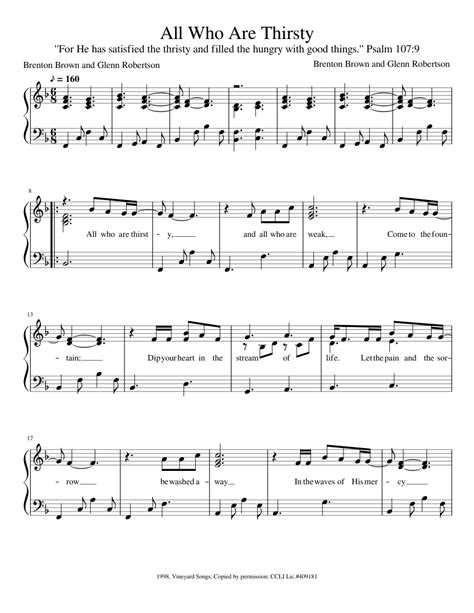 All Who Are Thirsty Sheet music for Piano (Solo) | Musescore.com