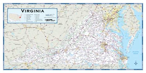 Virginia Highway Wall Map | Maps.com.com