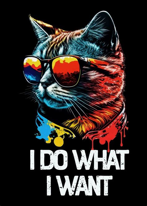 'I Do What I Want Cat' Poster, picture, metal print, paint by royalsigns | Displate