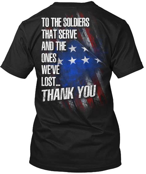 Military Soldiers Tshirt Soldiers Thank You American USA Flag T-Shirt ...