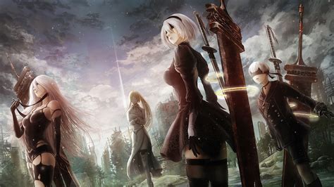 standing, looking away, Commander White (Nier: Automata), 2B (Nier ...