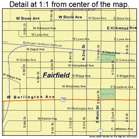 Fairfield Iowa Street Map 1926445