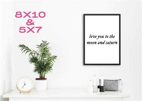 Love you to the moon and saturn 3 Digital Print Files | Etsy