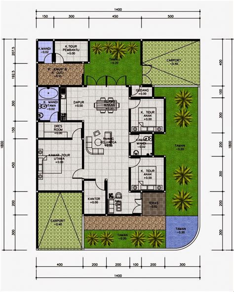 Desain Rumah 4 Kamar 1 Lantai - Homecare24