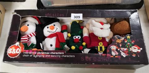 B&Q set of 5 x interactive Christmas singing and dancing characters