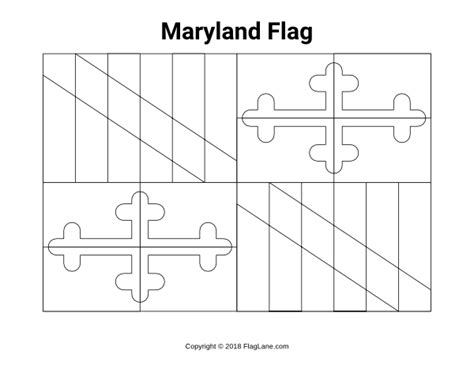 Free Maryland Flag Coloring Page