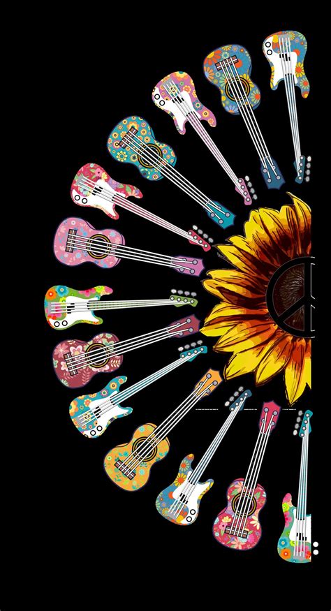 Guitar Sunflower Dark - Etsy