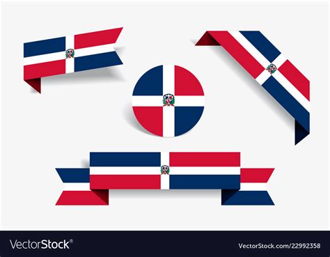 Dominican republic flag stickers and labels Vector Image