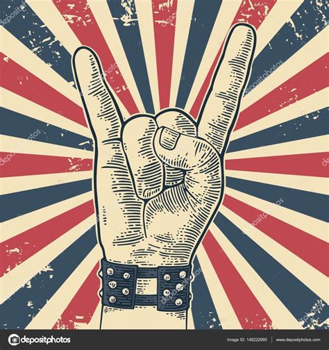 Rock and Roll hand sign. — Stock Vector © DenisPotysiev #148222995