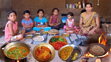 Making Lunch Food For The Gujarat Village Family || Mix Daal Recipe ...