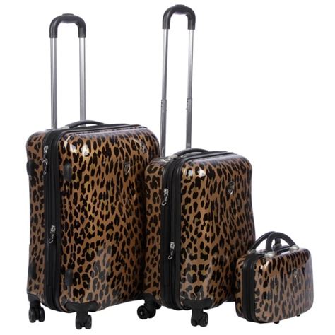 Heys USA Metallic Leopard 3-piece Hardside Spinner Luggage Set - 14794202 - Overstock.com ...