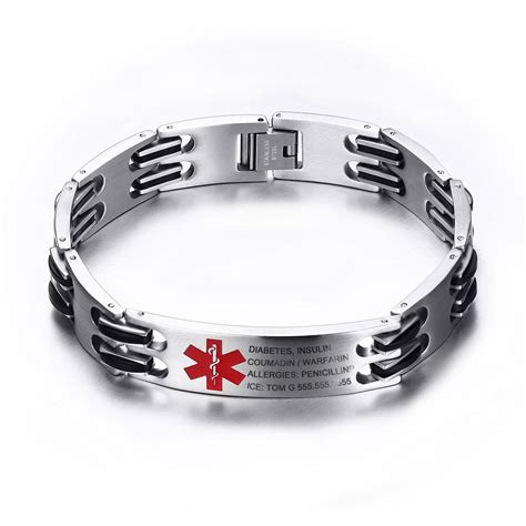 Medical Alert Bracelets for Men Women Kids Emergency ID Bracelet Waterproof Custom Medical Bracelets