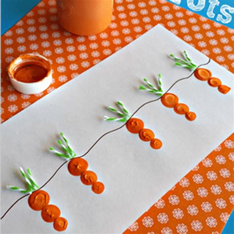 Carrot Fingerprints | Vegetable crafts, Garden crafts for kids, Crafts