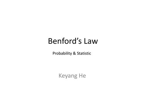 PPT - Benford’s Law PowerPoint Presentation, free download - ID:2611386