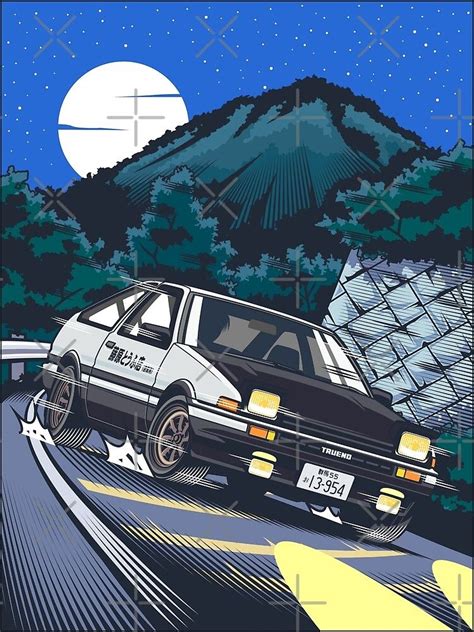 "Initial D Takumi Fujiwara Hachiroku Downhill Attack!" Poster by ...