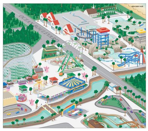 Amusement Park Campus Map Illustration, Family Kingdom | Maps illustration design, Illustrated ...