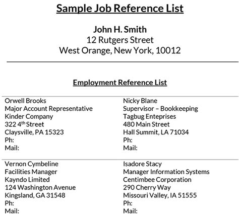 30 Professional Reference Page Examples | Format and Tips