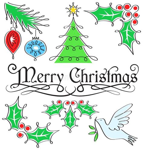 Merry Christmas Calligraphy Set/eps Stock Vector - Illustration of graphics, clipart: 26986612