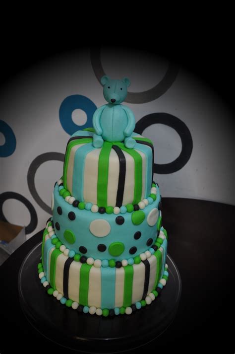 giovanna's cakes: Blue teddy bear Christening cake