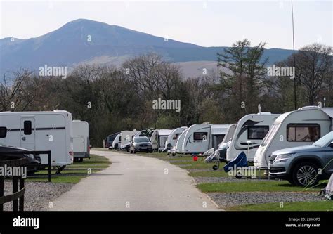 Keswick Camping and Caravanning Club campsite Lake District Stock Photo ...