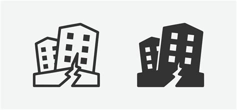 Earthquake icon in flat style. natural disaster, destruction icon vector illustration. 20143025 ...