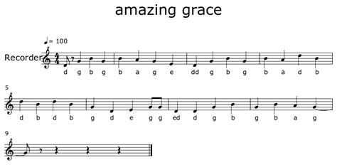 amazing grace - Sheet music for Recorder