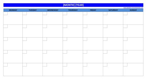 Blank Calendar Template No Dates | Example Calendar Printable