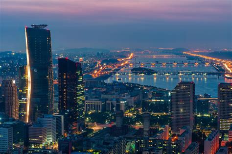 ***Evening skyline (Seoul, South Korea) by Joshua Davenport | Seoul skyline, Seoul night, South ...