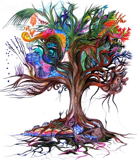 Tree of Life - Colored pencil drawing By Bracha Lavee Colored Pencil Drawing, Pencil Drawings ...