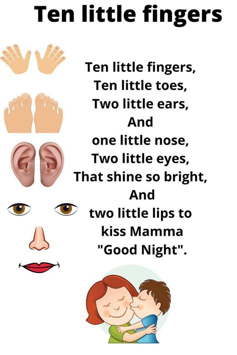 Ten Little Fingers | English poems for kids, Rhyming poems for kids ...