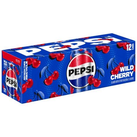 Pepsi Cola® Wild Cherry Soda Cans, 12 pk / 12 fl oz - King Soopers