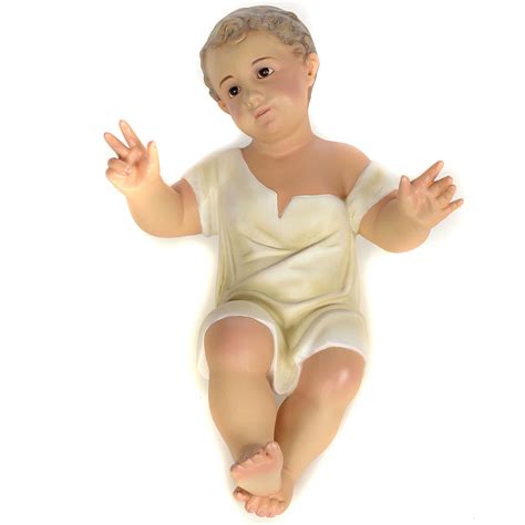 Baby Jesus statue in wood pulp, 35cm (fine decor.) | online sales on HOLYART.co.uk