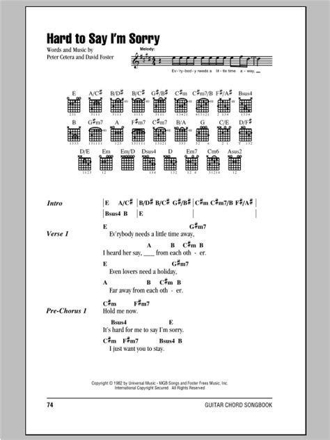 Hard To Say I'm Sorry by Chicago - Guitar Chords/Lyrics - Guitar Instructor