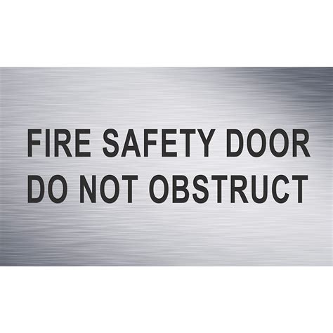 Fire Safety Door Do Not Obstruct Engraved Sign