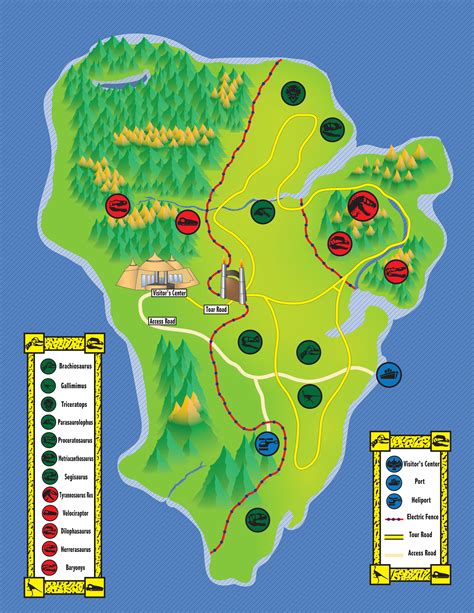 Jurassic Park Map by TheEin on DeviantArt